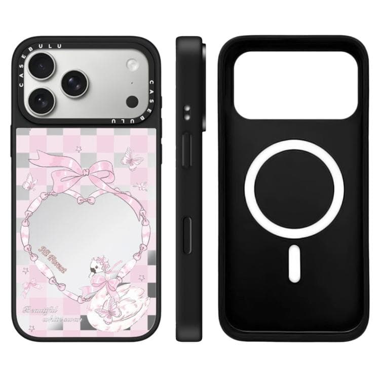 For iPhone 17 Pro Hi Forest Series Camera Control Button Mirror Magnetic Phone Case(Love Little Swan) - Immagine 1