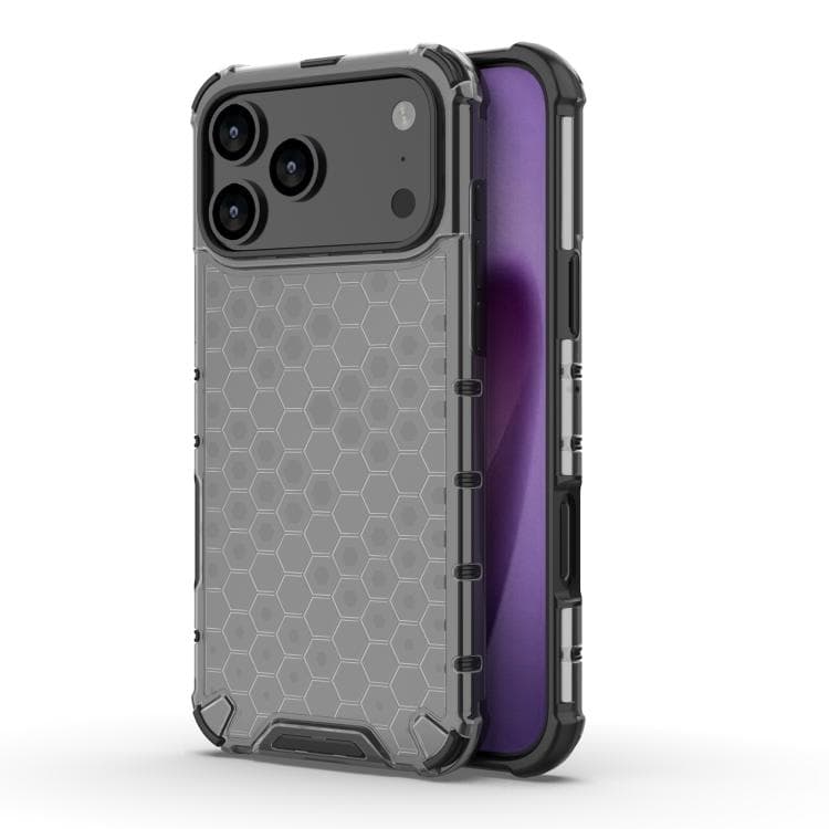 Custodia per iPhone 17 Pro a nido d'ape antiurto (Nero) - Immagine 1
