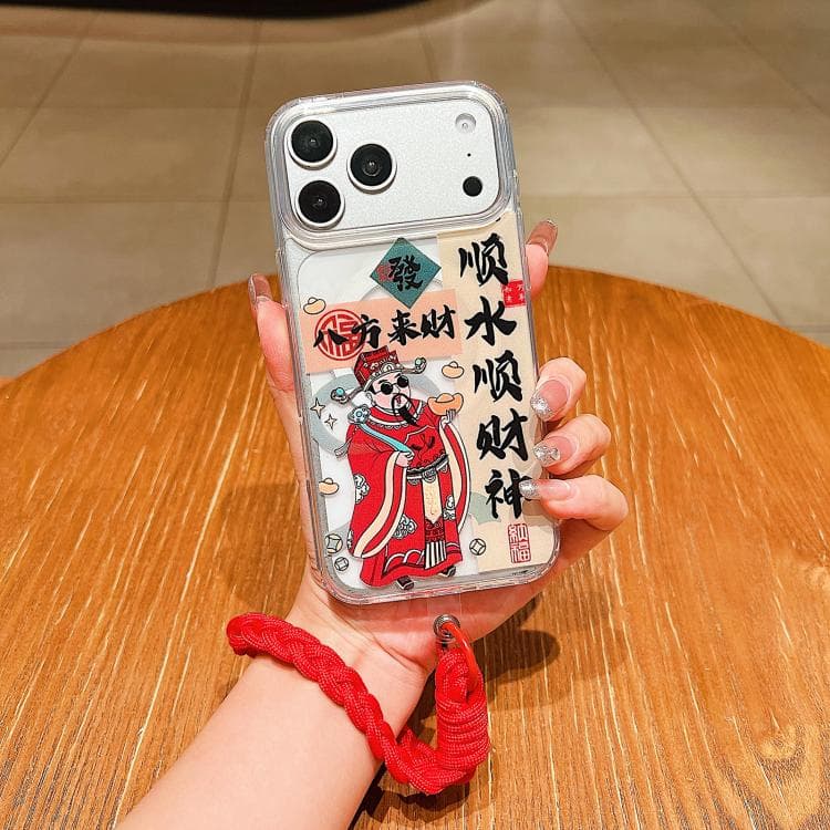 For iPhone 17 Pro Horse Year Acrylic Magnetic Full Coverage Phone Case with Lanyard(God of Wealth) - Immagine 1