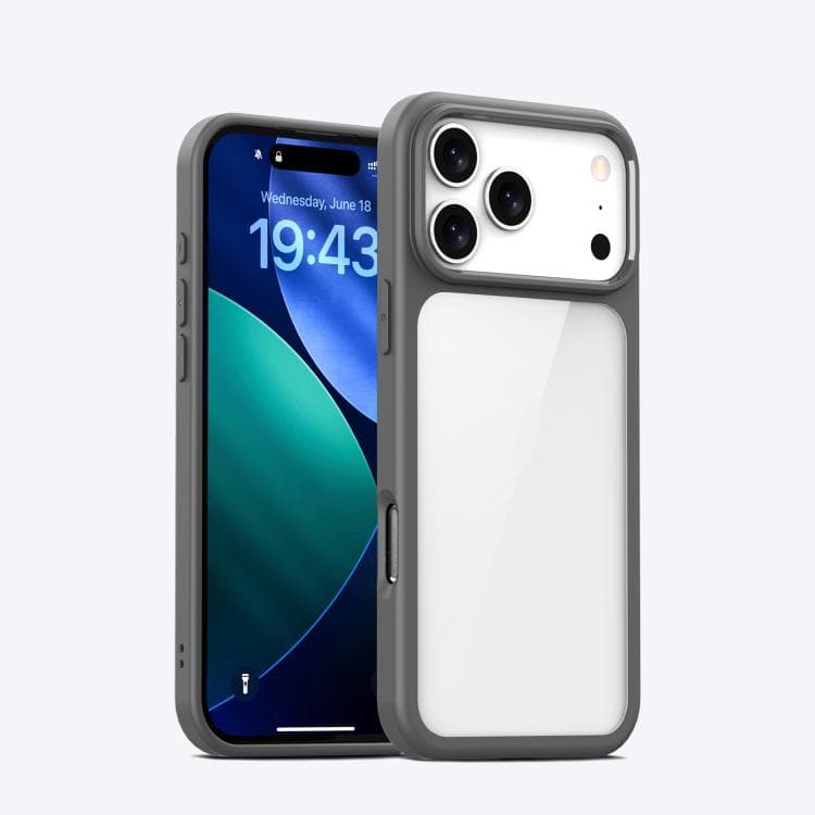 For iPhone 17 Pro iPAKY Bright Color Series Shockproof PC+TPU Phone Case(Grey) - Immagine 1
