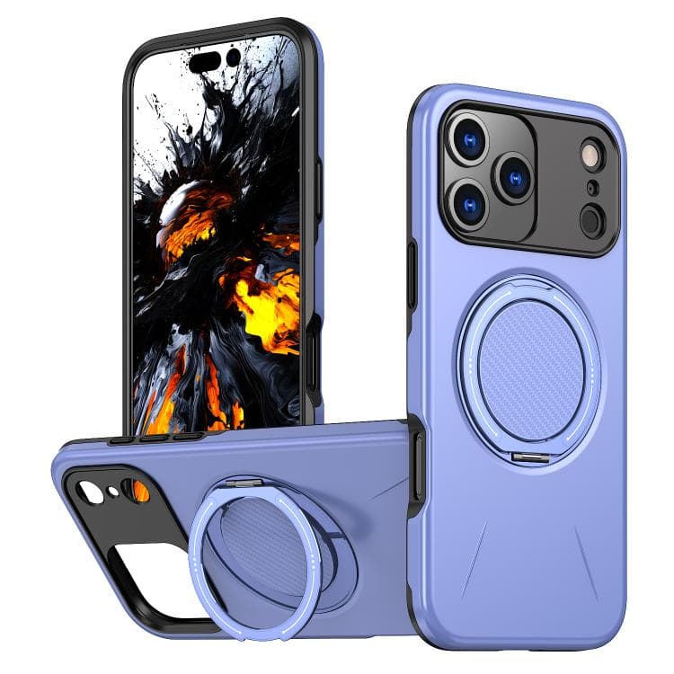 For iPhone 17 Pro Kalebol Magnetic MagSafe Rotation Holder PC Phone Case(Lilac) - Immagine 1
