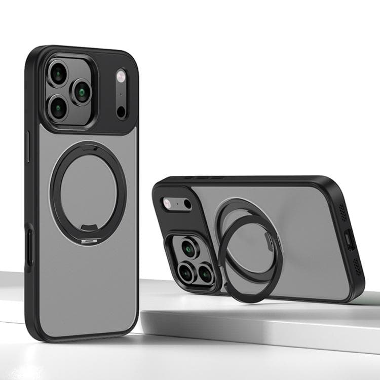 For iPhone 17 Pro Kalebol Rotating Magnetic Holder MagSafe Phone Case(Black) - Immagine 1