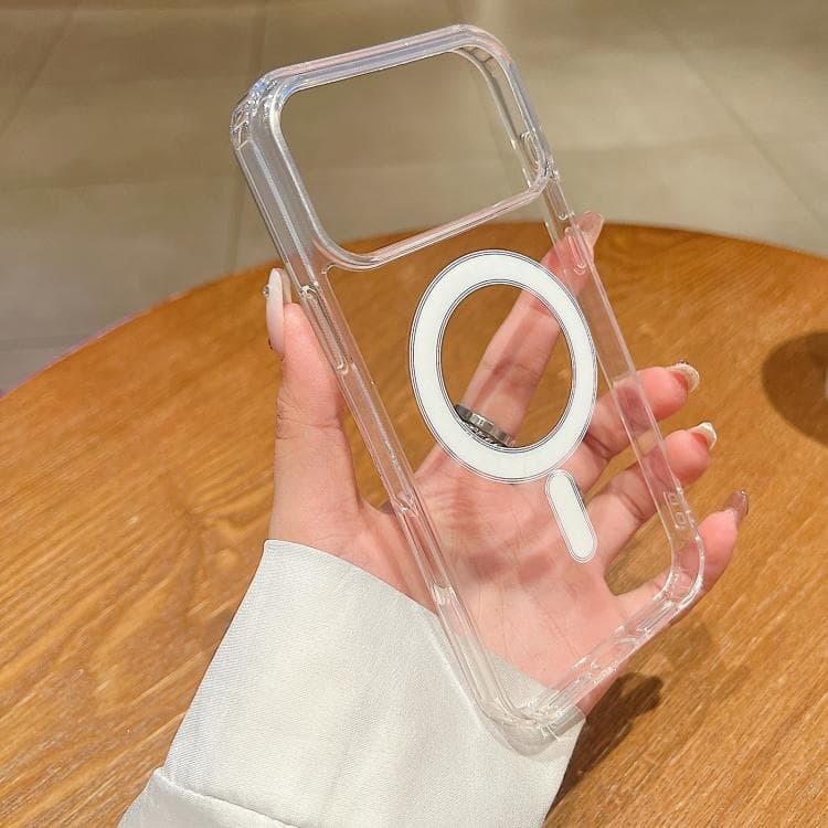 For iPhone 17 Pro Large Hole Camera MagSafe Magnetic Clear Acrylic TPU Case(Transparent) - Immagine 1