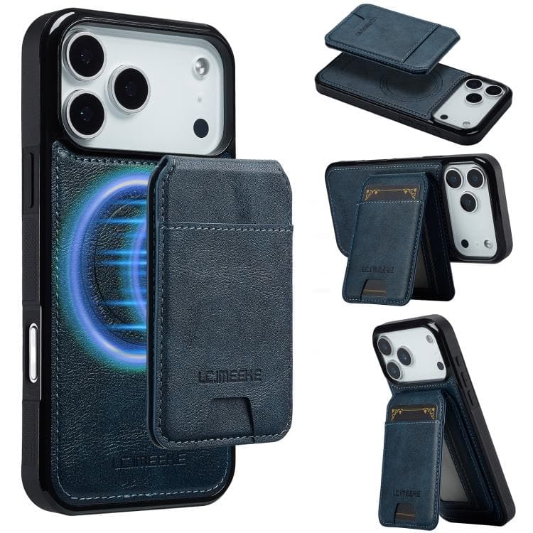 For iPhone 17 Pro LC.IMEEKE L3 Series Detachable RFID Card Bag Magsafe Phone Case(Blue) - Immagine 1
