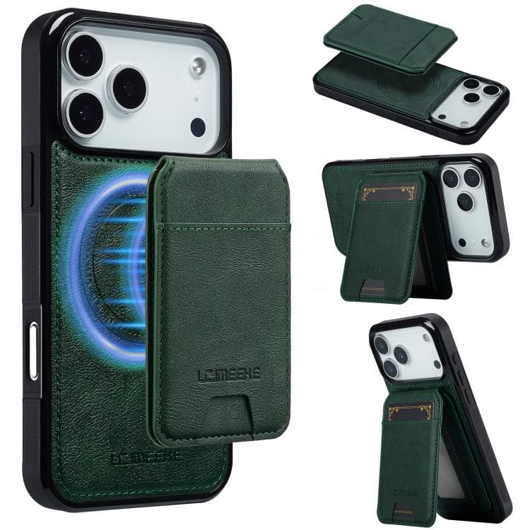 For iPhone 17 Pro LC.IMEEKE L3 Series Detachable RFID Card Bag Magsafe Phone Case(Green) - Immagine 1