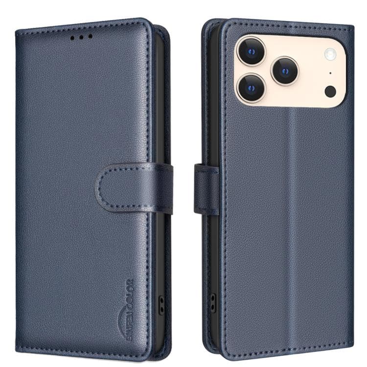 For iPhone 17 Pro Litchi Texture RFID Anti-theft Leather Phone Case(Blue) - Immagine 1