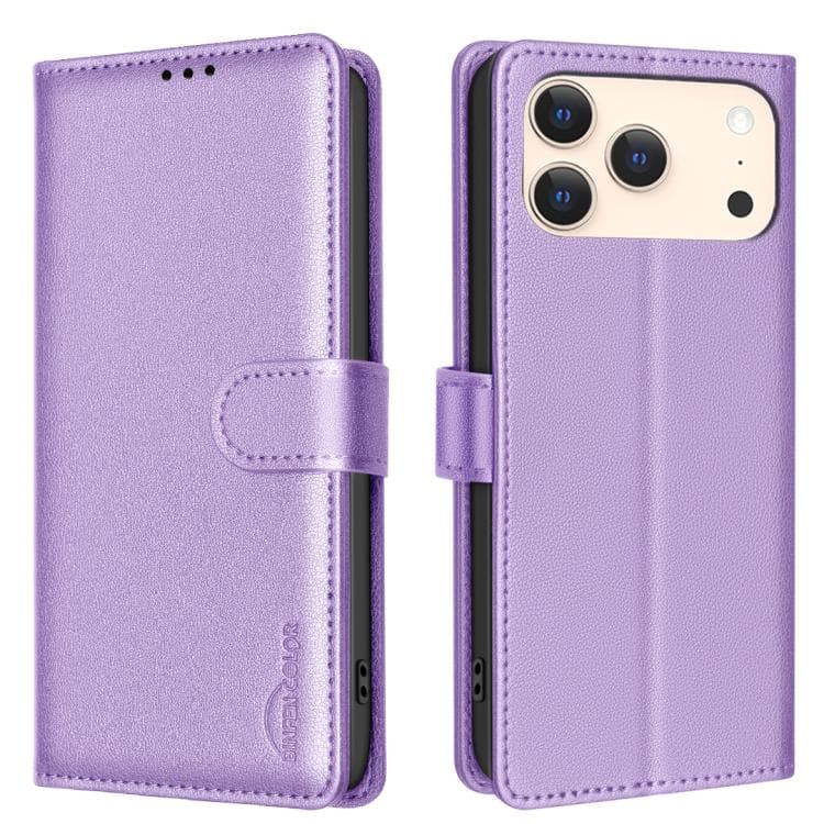 For iPhone 17 Pro Litchi Texture RFID Anti-theft Leather Phone Case(Purple) - Immagine 1