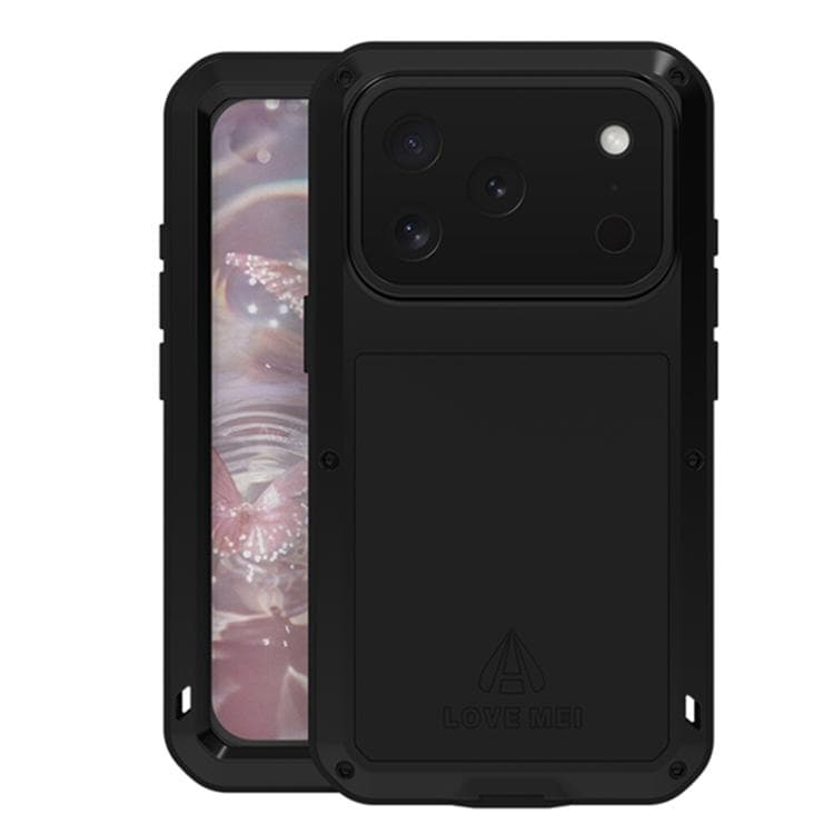 Per iPhone 17 Pro LOVE MEI Custodia Metallica Antiurto Impermeabile Antipolvere (Nero) - Immagine 1