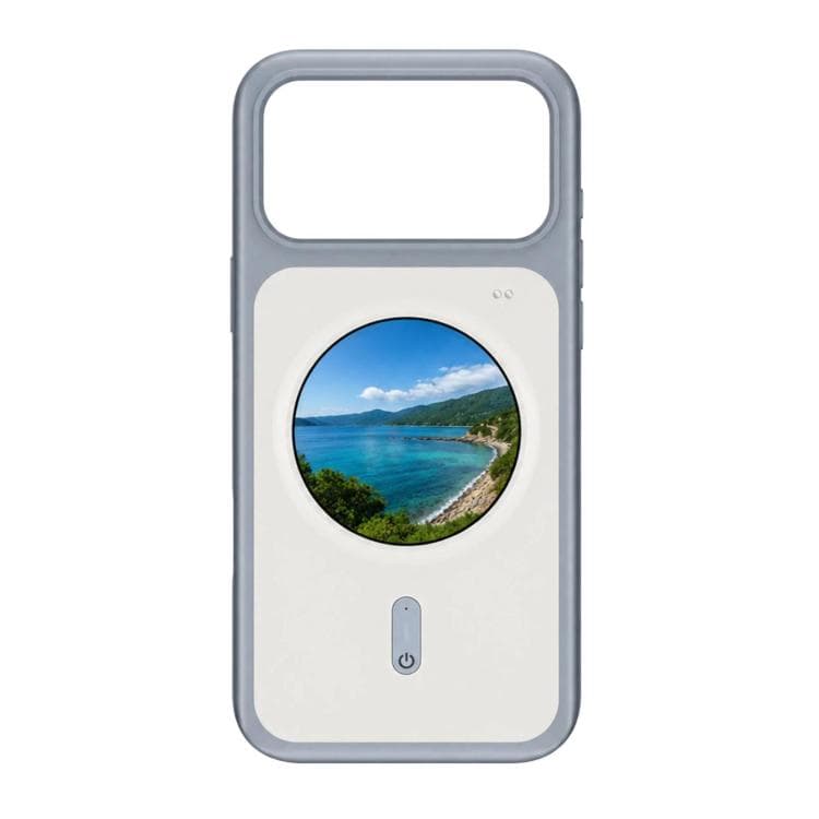 Custodia per iPhone 17 Pro Max con schermo rotondo a colori HD da 1,85 pollici, custodia intelligente con proiezione dello schermo fai-da-te (Grigio) - Immagine 1