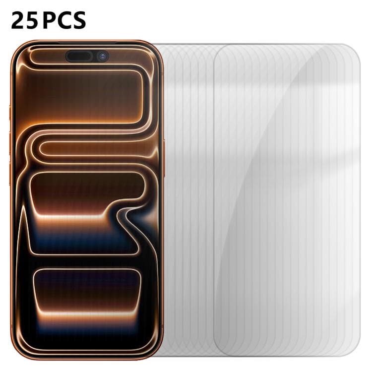 Per iPhone 17 Pro Max 25 pezzi Pellicola in vetro temperato HD anti-impronta semi-schermo in alluminio di alta qualità - Immagine 1