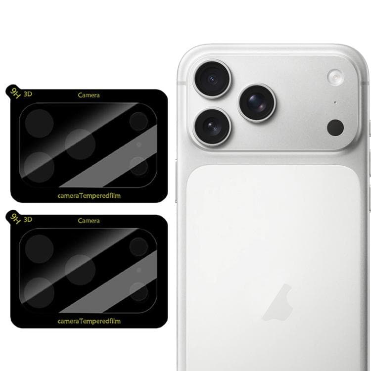 For iPhone 17 Pro Max 2pcs/Set LeReach TF Series 3D Full Coverage Version HD Wear-Resistant Camera Lens Glass Film(Black) - Immagine 1