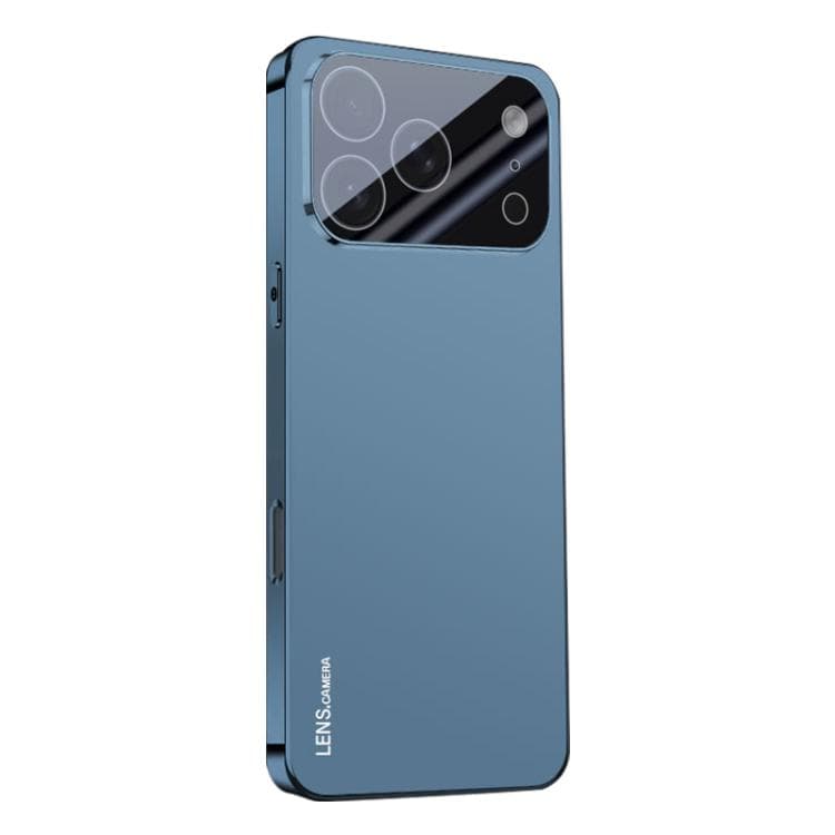 For iPhone 17 Pro Max AG Frosted Electroplating Acrylic Phone Case(Navy Blue) - Immagine 1