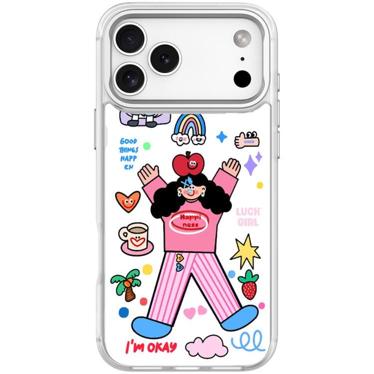 For iPhone 17 Pro Max Apple Little Girl Pattern Magnetic Phone Case(Transparent White) - Immagine 1