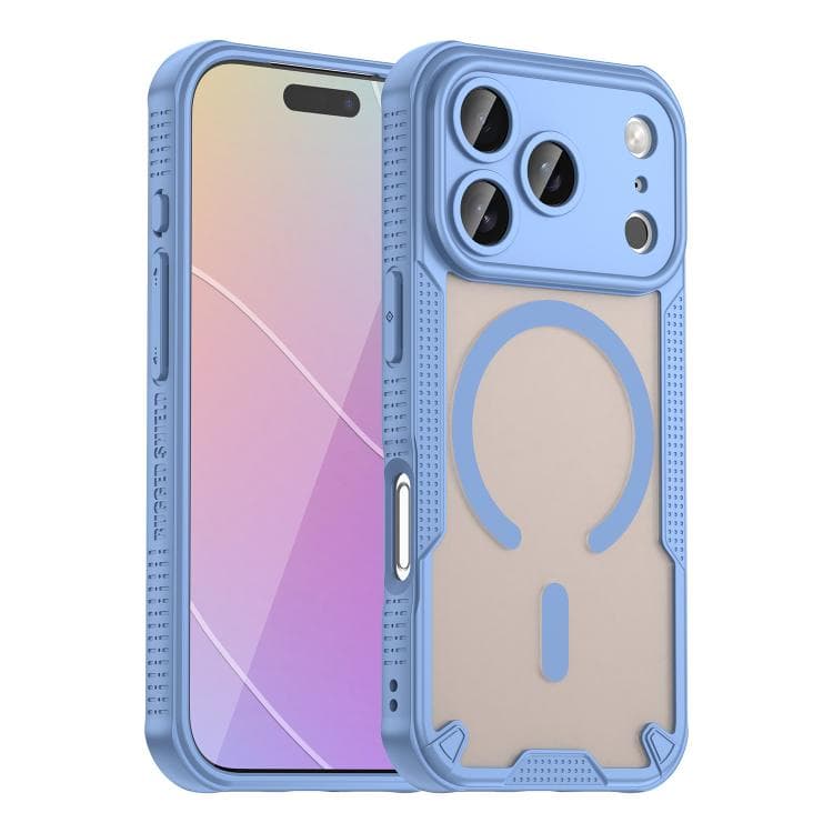 For iPhone 17 Pro Max Armor Glaze MagSafe Magnetic Phone Case(Blue) - Immagine 1