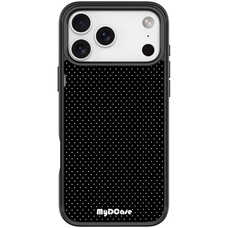 For iPhone 17 Pro Max Black Dots Pattern Magnetic Phone Case(Black) - Immagine 1