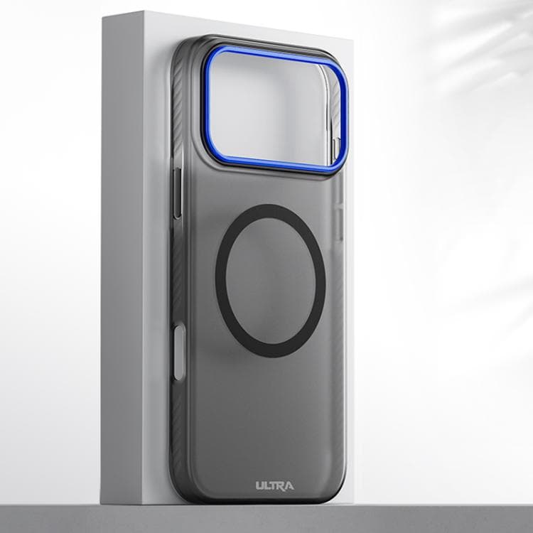 For iPhone 17 Pro Max Blues Series Skin Feel Magnetic PC Phone Case(Transparent Black) - Immagine 1