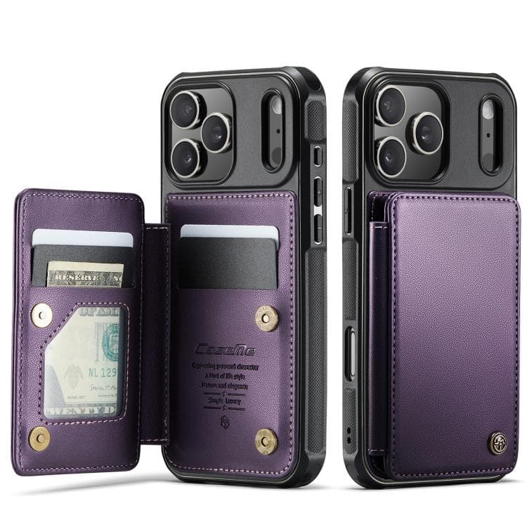For iPhone 17 Pro Max CaseMe C22 Card Slots Holder RFID Anti-theft Phone Case(Purple) - Immagine 1