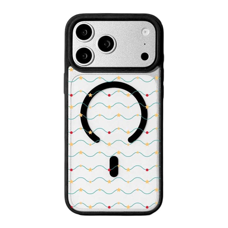 For iPhone 17 Pro Max Christmas Series Strong Magnetic Painted Black Edge Phone Case(Starry Sky) - Immagine 1