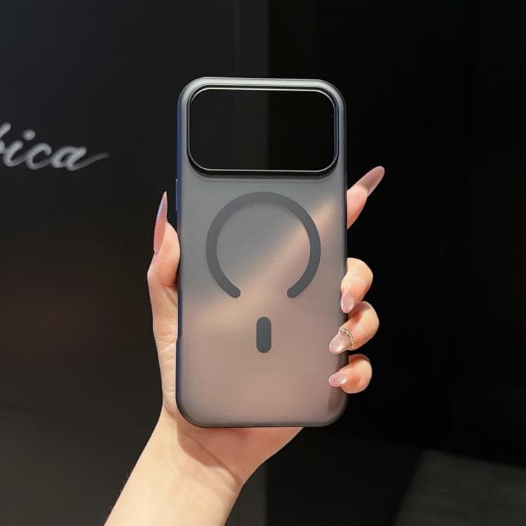 For iPhone 17 Pro Max Cloud Edge Floating Semi-Transparent Matte Magnetic Phone Case(Black) - Immagine 1