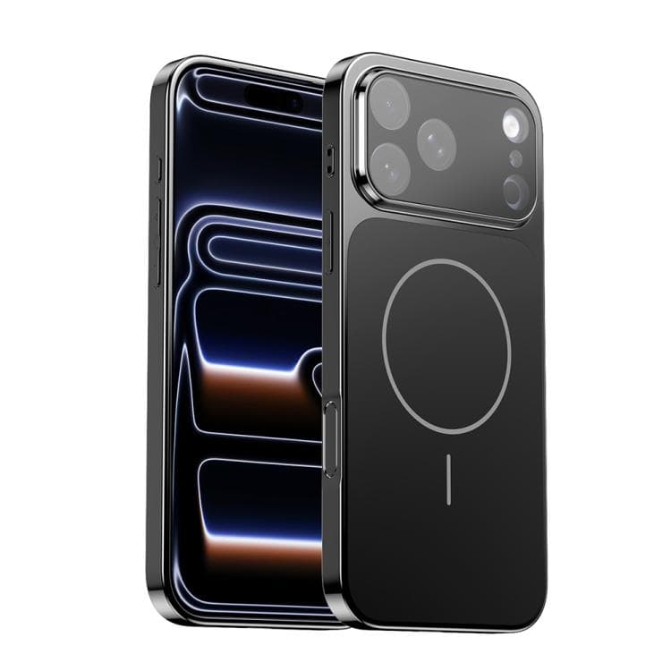 For iPhone 17 Pro Max Corning Glass Plating Large Window MagSafe Phone Case(Black) - Immagine 1