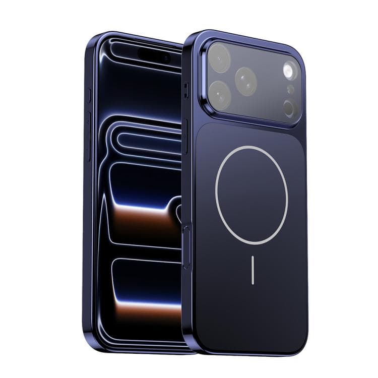 For iPhone 17 Pro Max Corning Glass Plating Large Window MagSafe Phone Case(Blue) - Immagine 1