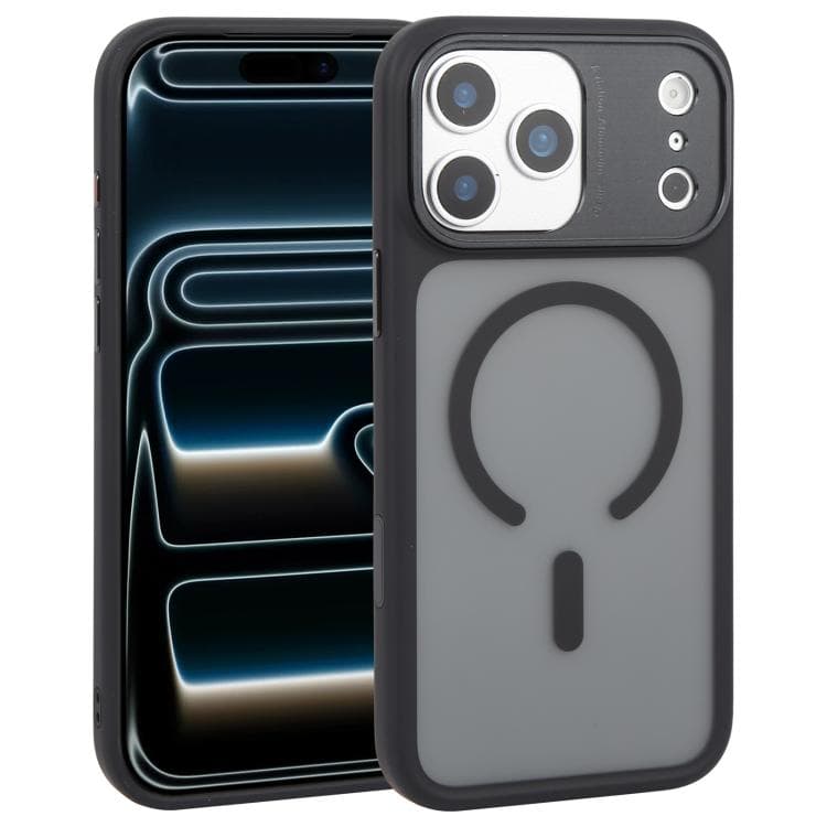 For iPhone 17 Pro Max DFANS DESIGN Metal Frame Leather Texture Frosted Magsafe Phone Case(Black) - Immagine 1
