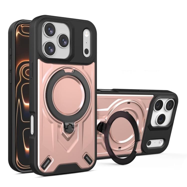 For iPhone 17 Pro Max Dijia Rotating Bracket Magnetic Phone Case(Rose Gold) - Immagine 1