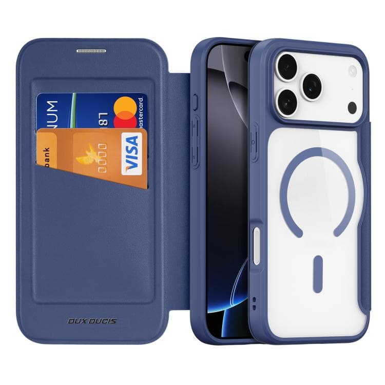 For iPhone 17 Pro Max DUX DUCIS Skin X Pro Series Magsafe PC + TPU Phone Leather Case(Blue) - Immagine 1