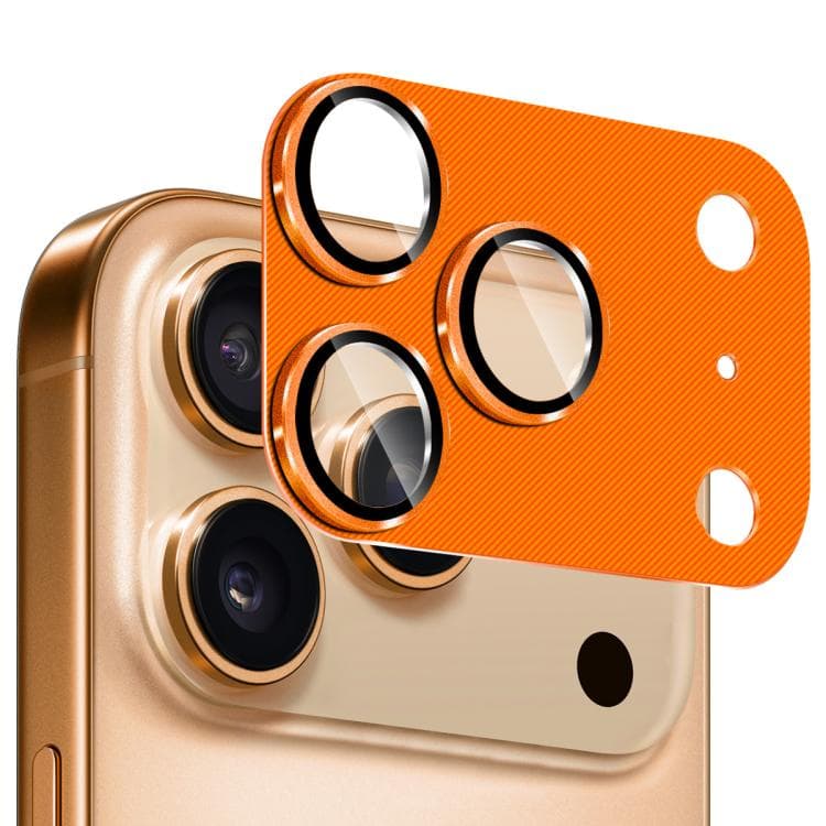 For iPhone 17 Pro Max ENKAY CD Texture Aluminium Alloy Tempered Glass Lens Cover Film(Orange) - Immagine 1