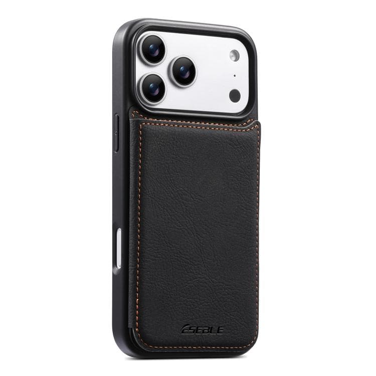 For iPhone 17 Pro Max ESEBLE Retro Texture Double Buckle Card Slot Phone Case(Black) - Immagine 1