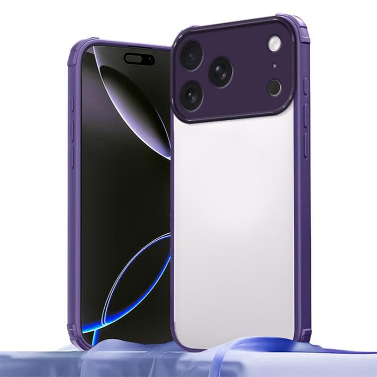 For iPhone 17 Pro Max Four Corners Shield Shockproof TPU Hybrid PC Phone Case(Purple) - Immagine 1