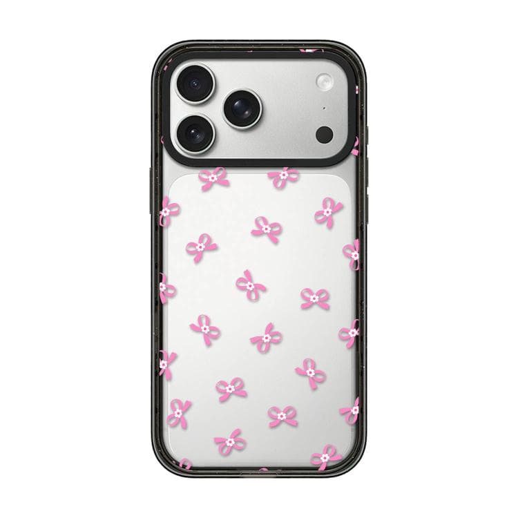 For iPhone 17 Pro Max French Style Star Bow Transparent Acrylic TPU Phone Case(Pink Bow) - Immagine 1