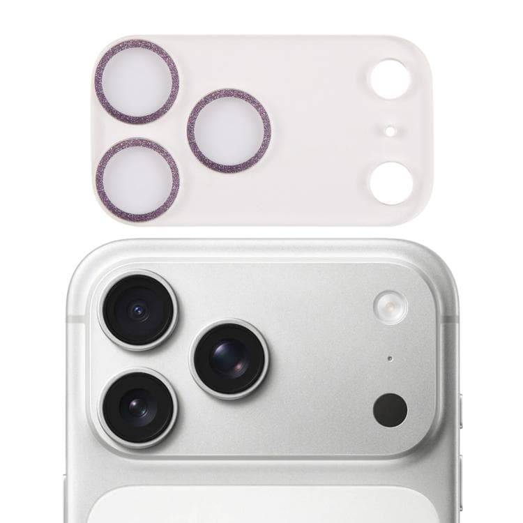 For iPhone 17 Pro Max Glitter Ring Tempered Glass Camera Lens Film(Purple) - Immagine 1