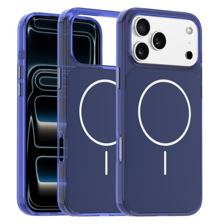 For iPhone 17 Pro Max Gold-Orange Original Color MagSafe Shockproof Phone Case(Blue) - Immagine 1
