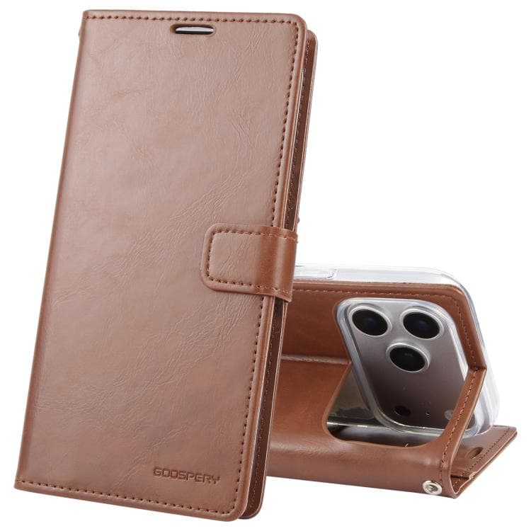 For iPhone 17 Pro Max GOOSPERY BLUE MOON Crazy Horse Texture Leather Phone Case(Brown) - Immagine 1