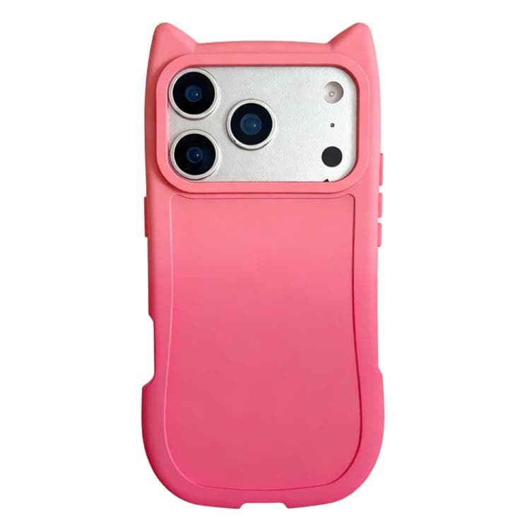 For iPhone 17 Pro Max Gradient Cat Ear Design TPU Phone Case(Pink Rose Red) - Immagine 1