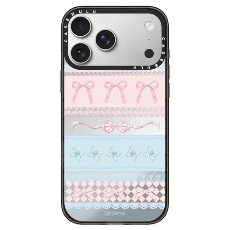 For iPhone 17 Pro Max Hi Forest Series Pattern Camera Control Button Transparent Acrylic Phone Case(Bow) - Immagine 1
