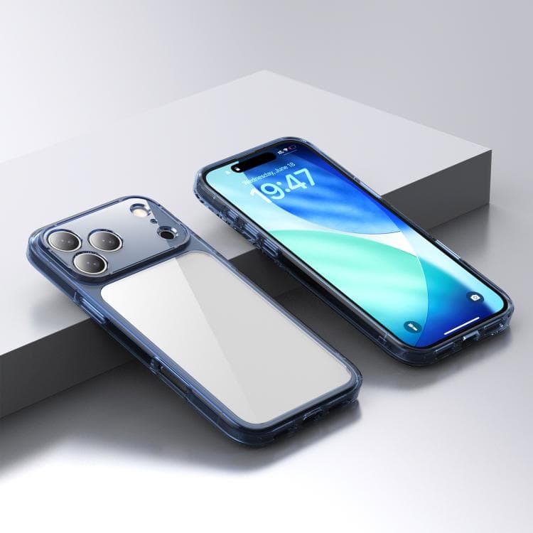 For iPhone 17 Pro Max iPAKY Aurora Series Shockproof PC + TPU Protective Phone Case(Transparent Blue) - Immagine 1