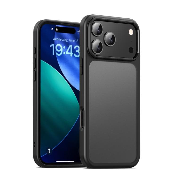 For iPhone 17 Pro Max iPAKY Bright Color Frosted Series Shockproof PC+TPU Phone Case(Black) - Immagine 1