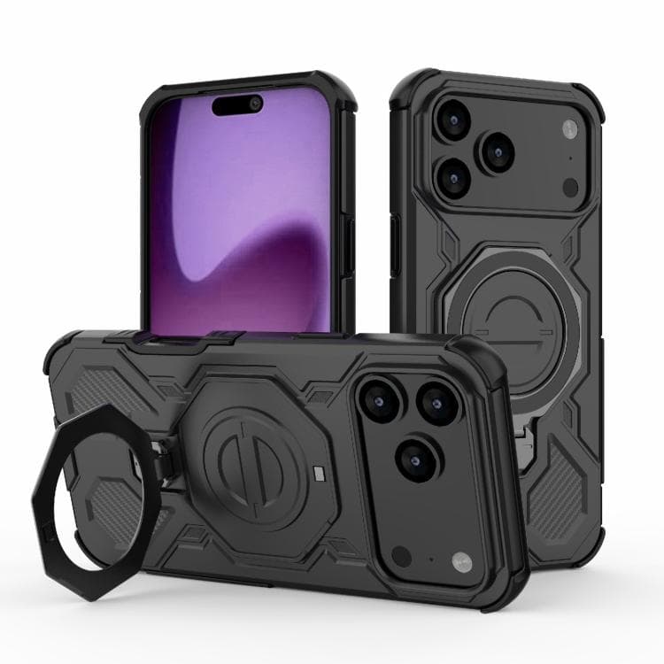 For iPhone 17 Pro Max J-20 Solid Color MagSafe Magnetic TPU+PC Phone Case(Black) - Immagine 1