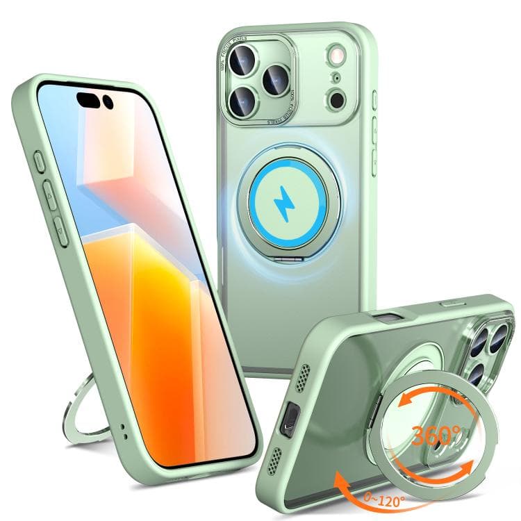 For iPhone 17 Pro Max Kalebol 360-degree Rotating MagSafe Magnetic Holder Phone Case(Avocado Green) - Immagine 1