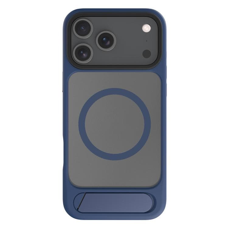For iPhone 17 Pro Max Kalebol MagSafe Invisible Tilt Holder PC Hybrid TPU Case(Navy Blue) - Immagine 1
