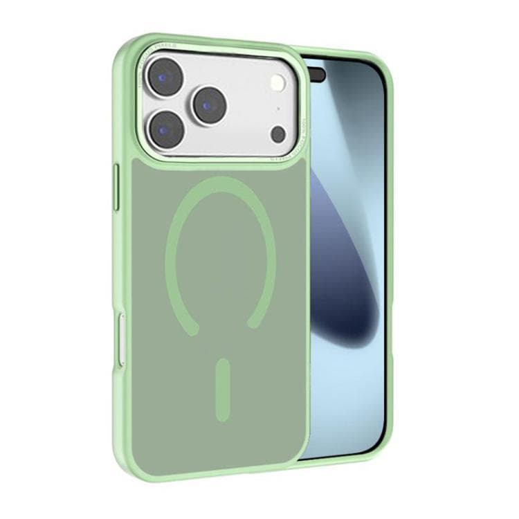 For iPhone 17 Pro Max Kalebol Metal Lens Frame MagSafe Frosted PC Phone Case(Matcha Green) - Immagine 1