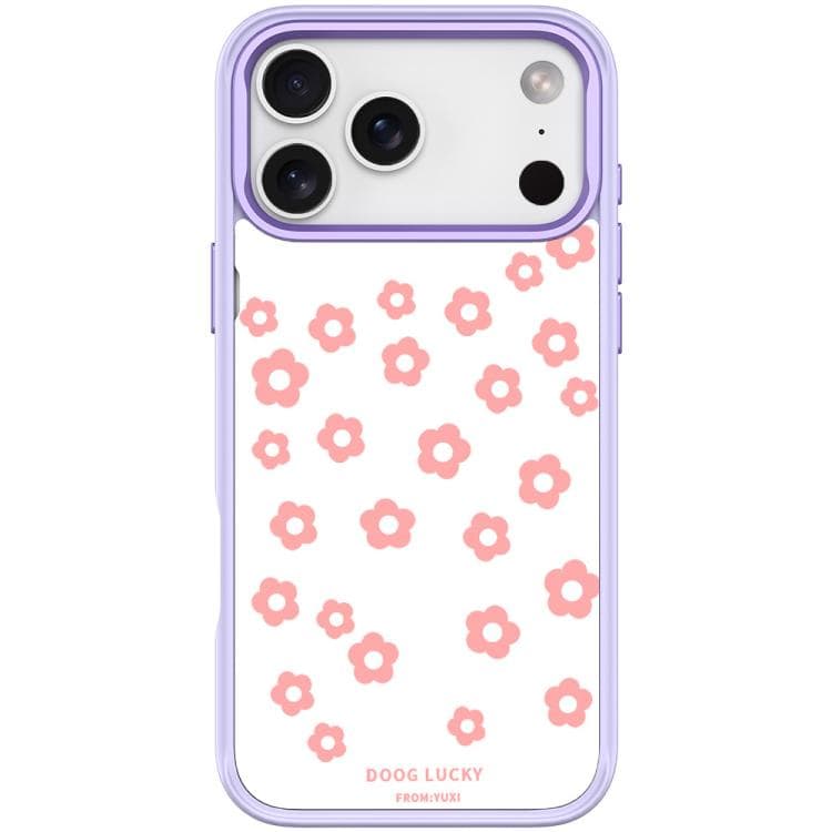 For iPhone 17 Pro Max Laser Flower Pattern Magnetic Phone Case(Light Purple) - Immagine 1