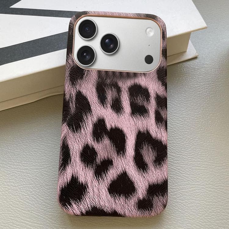 Custodia in PU con texture in pelle leopardo per iPhone 17 Pro Max (Viola) - Immagine 1