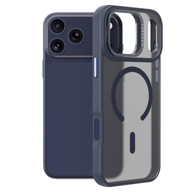 For iPhone 17 Pro Max LeReach Le-Luster Series Metal Lens Kickstand Magnetic Phone Case(Blue) - Immagine 1