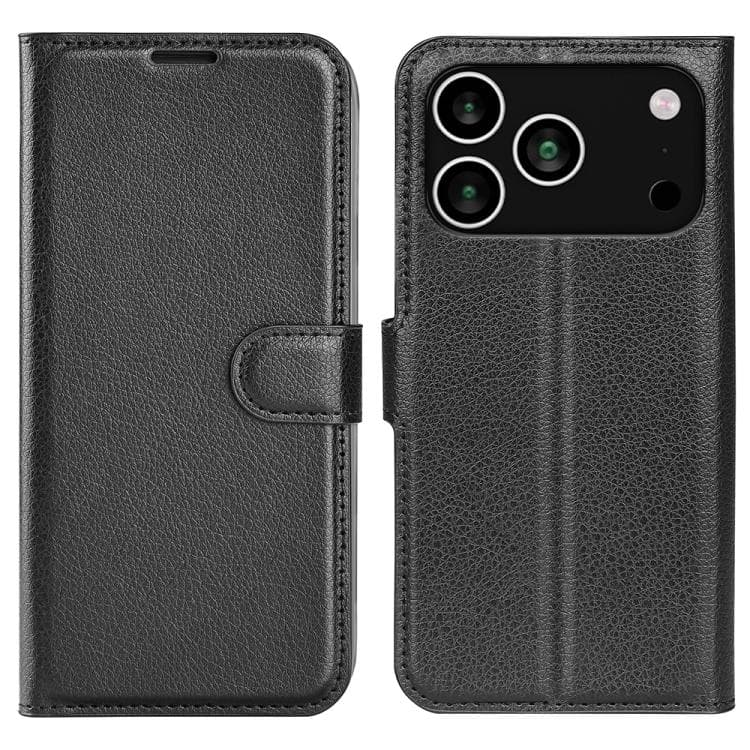 For iPhone 17 Pro Max Litchi Texture Horizontal Flip Leather Phone Case with Holder(Black) - Immagine 1