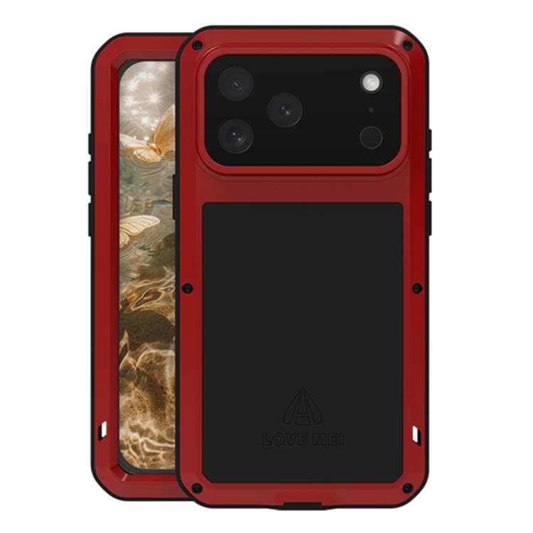 For iPhone 17 Pro Max LOVE MEI Metal Shockproof Life Waterproof Dustproof Phone Case(Red) - Immagine 1
