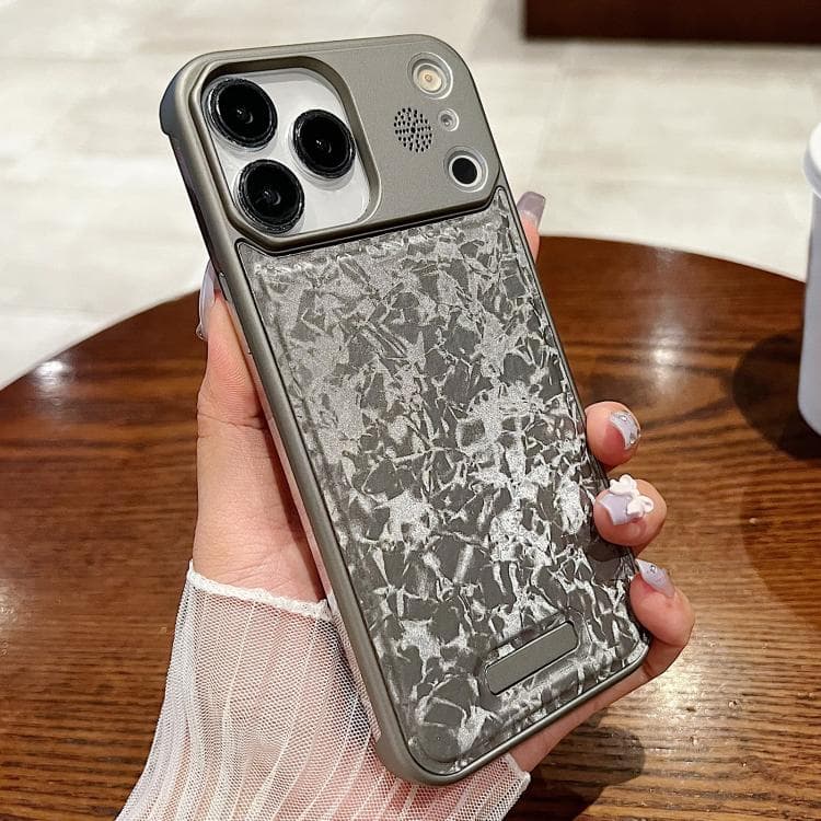 For iPhone 17 Pro Max Magnetic 3D Illusory Color Leather Texture Phone Case(Grey) - Immagine 1