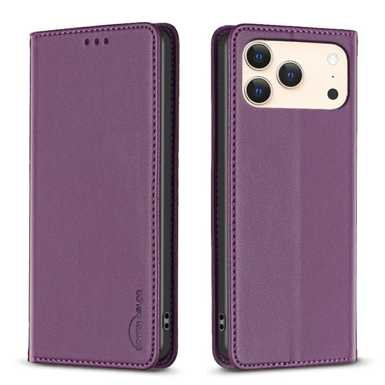 For iPhone 17 Pro Max Magnetic Leather Phone Case(Dark Purple) - Immagine 1